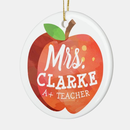 Apple van leraar | Aangepaste naam Keramisch Ornament (Links)