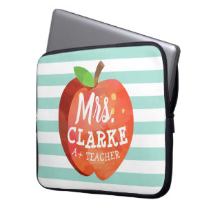 Apple van leraar Aangepaste naam Laptop Sleeve