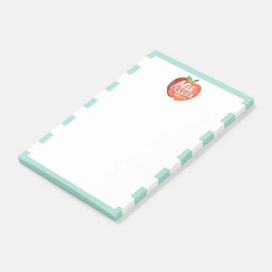 Apple van leraar | Naam Gepersonaliseerd Post-it® Notes (Schuin)