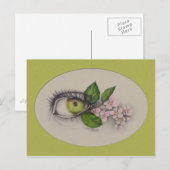 Apple van mijn oog Surreal tekenkunst Groen Briefkaart (Voorkant / Achterkant)