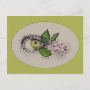 Apple van mijn oog Surreal tekenkunst Groen Briefkaart