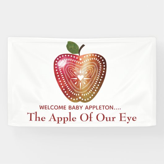Apple van ons Baby shower van de oogboomgaard Spandoek (Horizontaal)