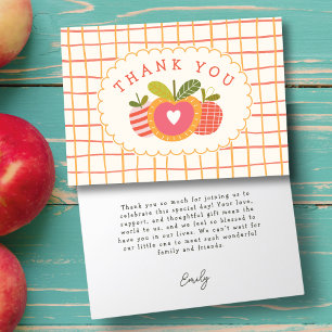 Apple van ons Eye Autumn Theme Pattern Baby shower Bedankkaart