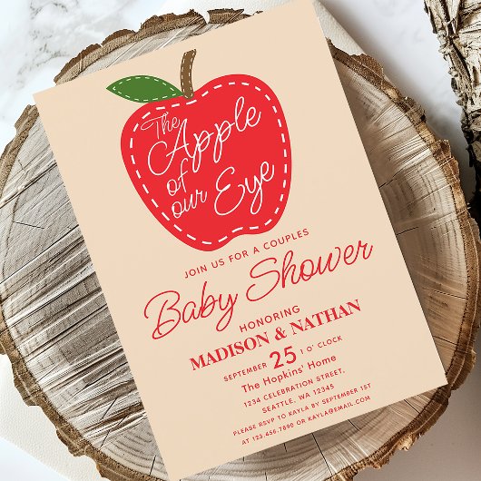 Apple van ons Eye Couples Baby shower Kaart