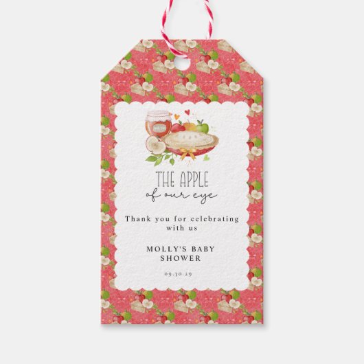 Apple van ons oog Baby shower Cadeaulabel (Voorkant)