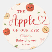 Apple van ons oog Baby shower Ronde Sticker (Voorkant)