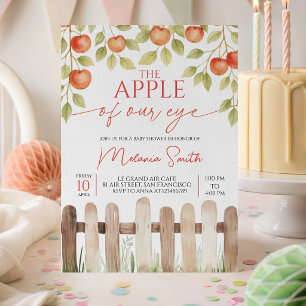 Apple van Ons Oog Boomgaard Baby Shower Uitnodigin Kaart