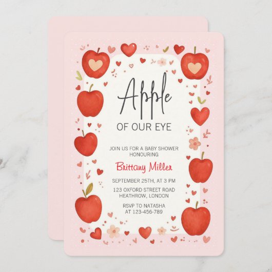 Apple van Ons Oog Herfst Baby shower Kaart (Voorkant / Achterkant)