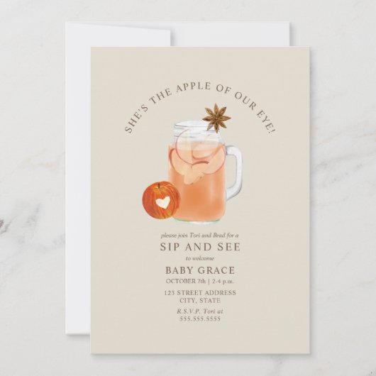 Apple van ons oogzusje en cider Mason Jar Kaart (Voorkant)