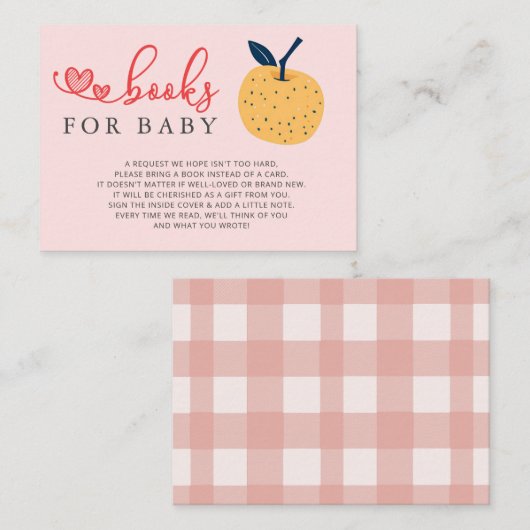 Apple van onze Eye Herfst Baby shower Book Request Informatiekaartje (Voorkant / Achterkant)