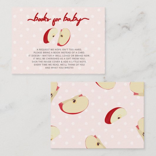 Apple van onze Eye Herfst Baby shower Book Request Informatiekaartje (Voorkant / Achterkant)