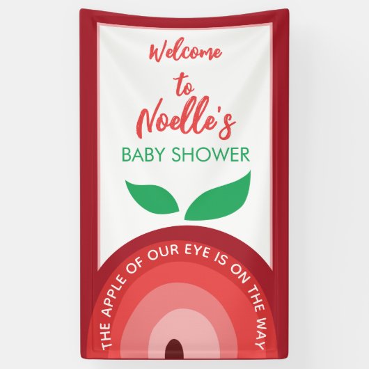 Apple van onze ogen, Apple Rainbow, Baby shower Spandoek (Verticaal)