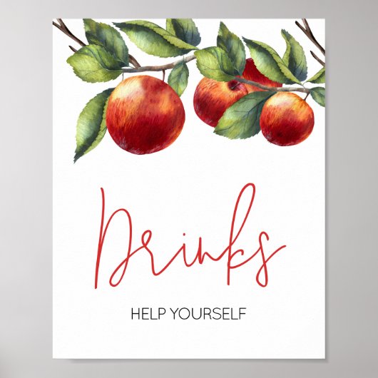 Apple van Onze Oog Baby shower Drinken Poster (Voorkant)