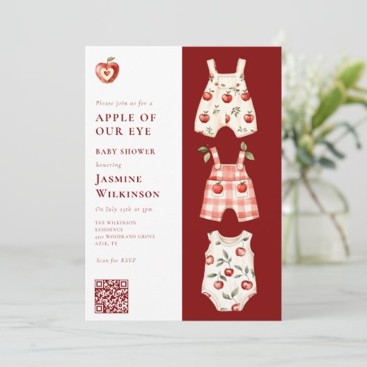 Apple van Our Eye moderne waterverf QR-code Kaart (Staand voorkant)