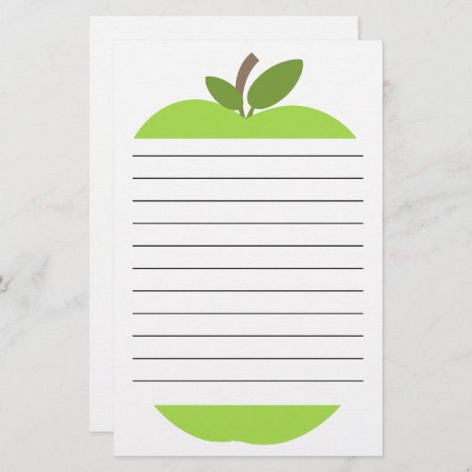 Apple vert a rayé la papeterie (Devant / Derrière)
