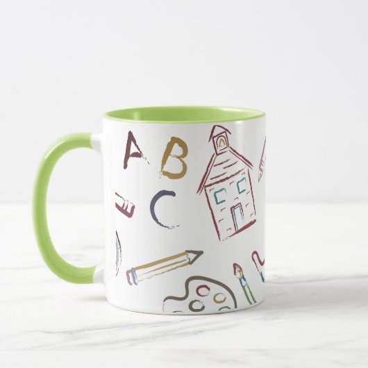 Apple voor de Teacher Custom Monogram Mok (Links)