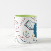 Apple voor de Teacher Custom Monogram Mok (Midden)