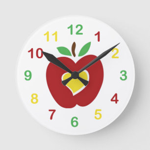 Apple Wall Clock Ronde Klok