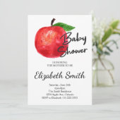 Apple Waterverf Baby shower Invitation Kaart (Staand voorkant)