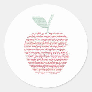 Apple woord cloud art ronde sticker