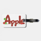 Apple Word Art met rode en groene appels Bagagelabel (Achterkant horizontaal)