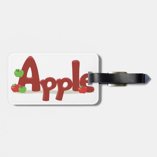 Apple Word Art met rode en groene appels Bagagelabel (Achterkant horizontaal)