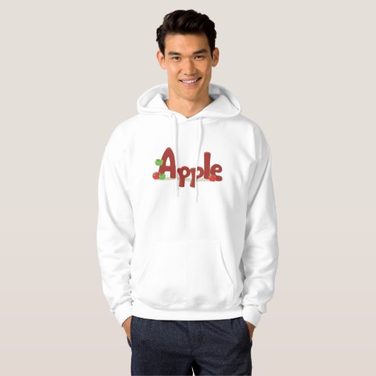 Apple Word Art met rode en groene appels Hoodie (Voorkant volledig)