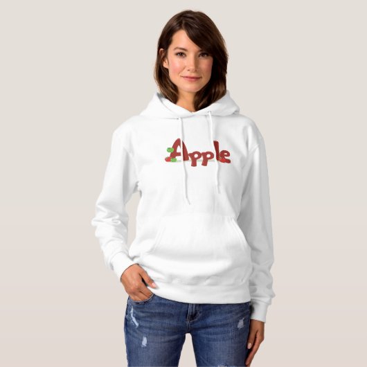Apple Word Art met rode en groene appels Hoodie (Voorkant volledig)