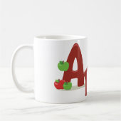 Apple Word Art met rode en groene appels Koffiemok (Links)