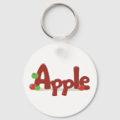 Apple Word Art met rode en groene appels Sleutelhanger (Achterkant)
