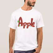 Apple Word Art met rode en groene appels T-shirt (Voorkant)