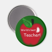 Apple "World's Best Teacher" Magneet (Voorkant / Achterkant)