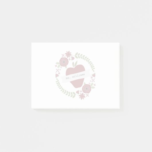 Apple Wreath Teacher Post-it® Notes (Voorkant)