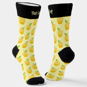 Apple Yellow Pattern Socks Sokken