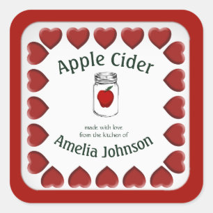 Applecider Gemaakt met Liefde Maatwerk Vierkante Sticker