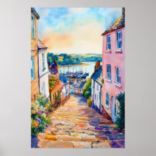 Appledore Watercolor Ski Nationaal Park Vintage Poster