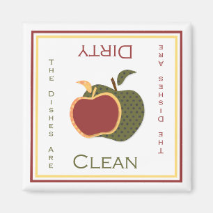 Apples Clean of Dirty Dishwaser Magnet Magneet