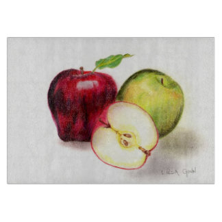 Apples Glass Cutting Board Snijplank