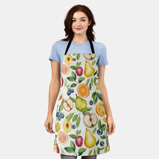 Apples Pears Blueberries Oranges Lemon Lime Fruits Schort (Gedragen)