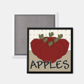 Apples Serie 4 Vierkante magneet (Voorkant / Achterkant)