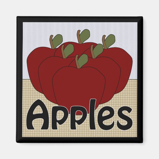 Apples Series 2 vierkante magneet (Voorkant)