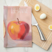 Apples watercolor on textured background theedoek (Quarter Fold)