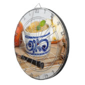 Applesauca met kaneel in steenhouwerskom dartbord (Voorkant Rechts)