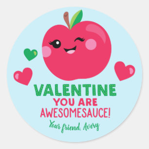 Applesauce Valentijnsdag stickers voor kinderen