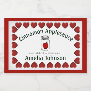 Applesauced gemaakt met etiket van liefdesproduct