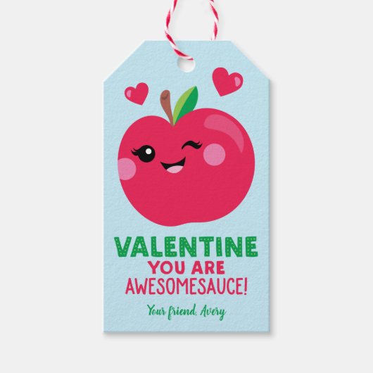 Applesaucom Valentijnsdag Gift Labels voor kindere Cadeaulabel (Voorkant)