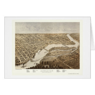 Appleton, carte panoramique de WI - 1867
