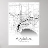 Appleton Map - Wisconsin - het Poster van de Kaart (Voorkant)
