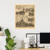 Appleton, MN Panoramic Map - 1874 Poster (Thuiskantoor)