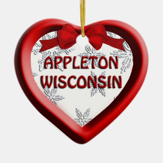 Appleton Wisconsin Coeur ornement de Noël (Devant)